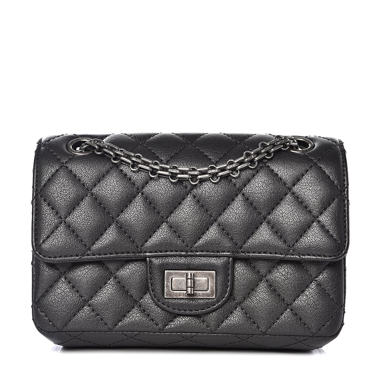 Chanel Sheepskin Quilted 2.55 Reissue Mini Flap Dark Grey 1 of 10