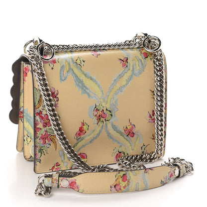 Fendi Vitello Marie Antoinette Print Scalloped Mix Studded Small Kan I Shoulder Bag Panna Multicolor 3 of 10