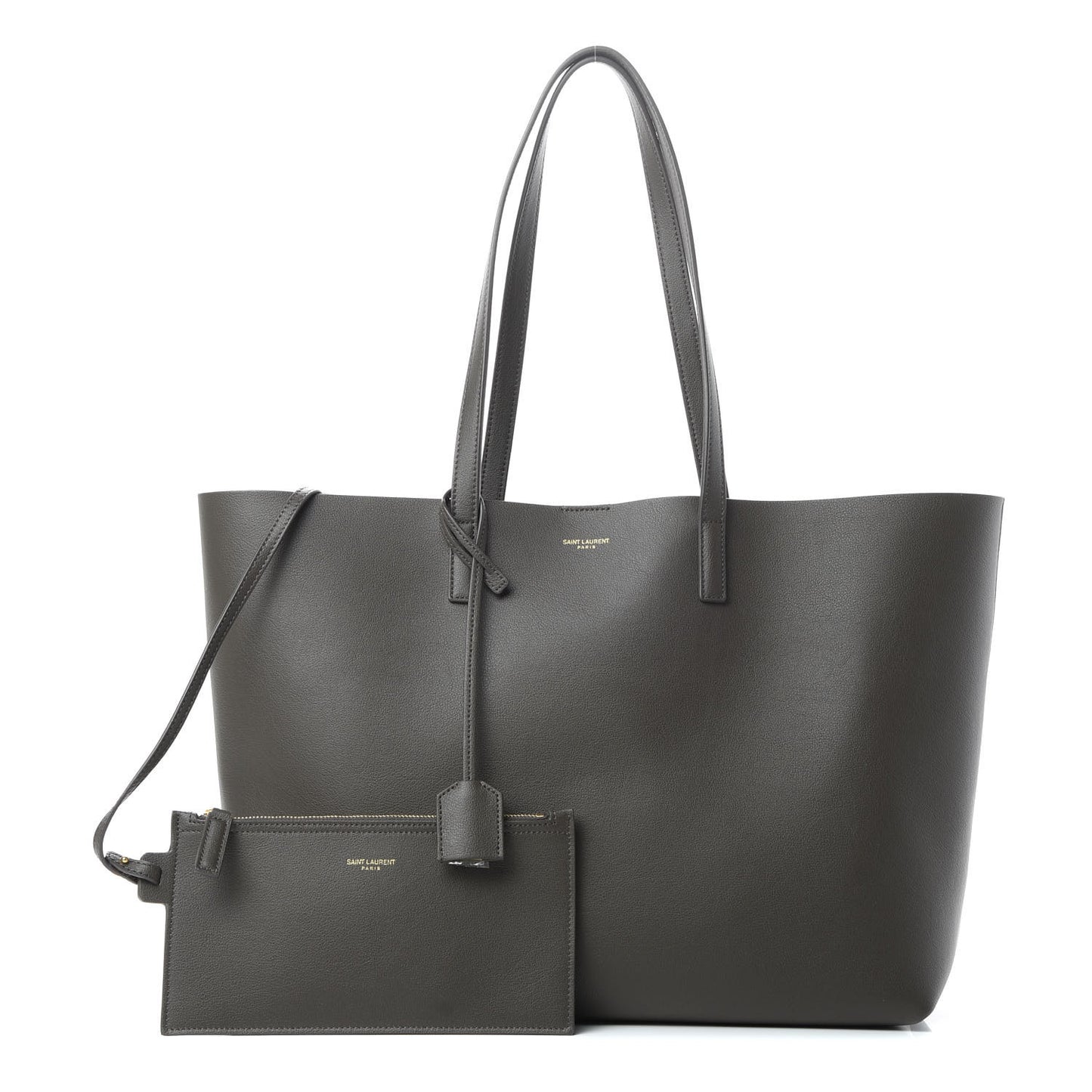Calfskin Large Shopping Tote Pebble