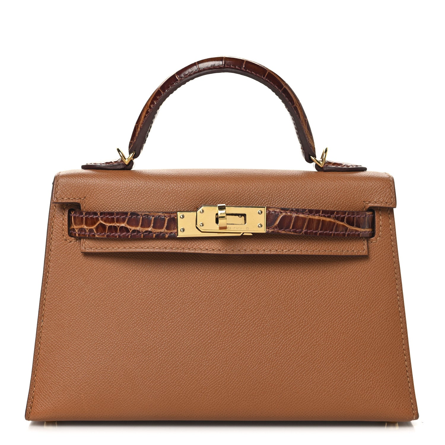 Hermes Madame Calfskin Matte Alligator Mini Kelly Sellier Touch 20 Gold Miel 1 of 13