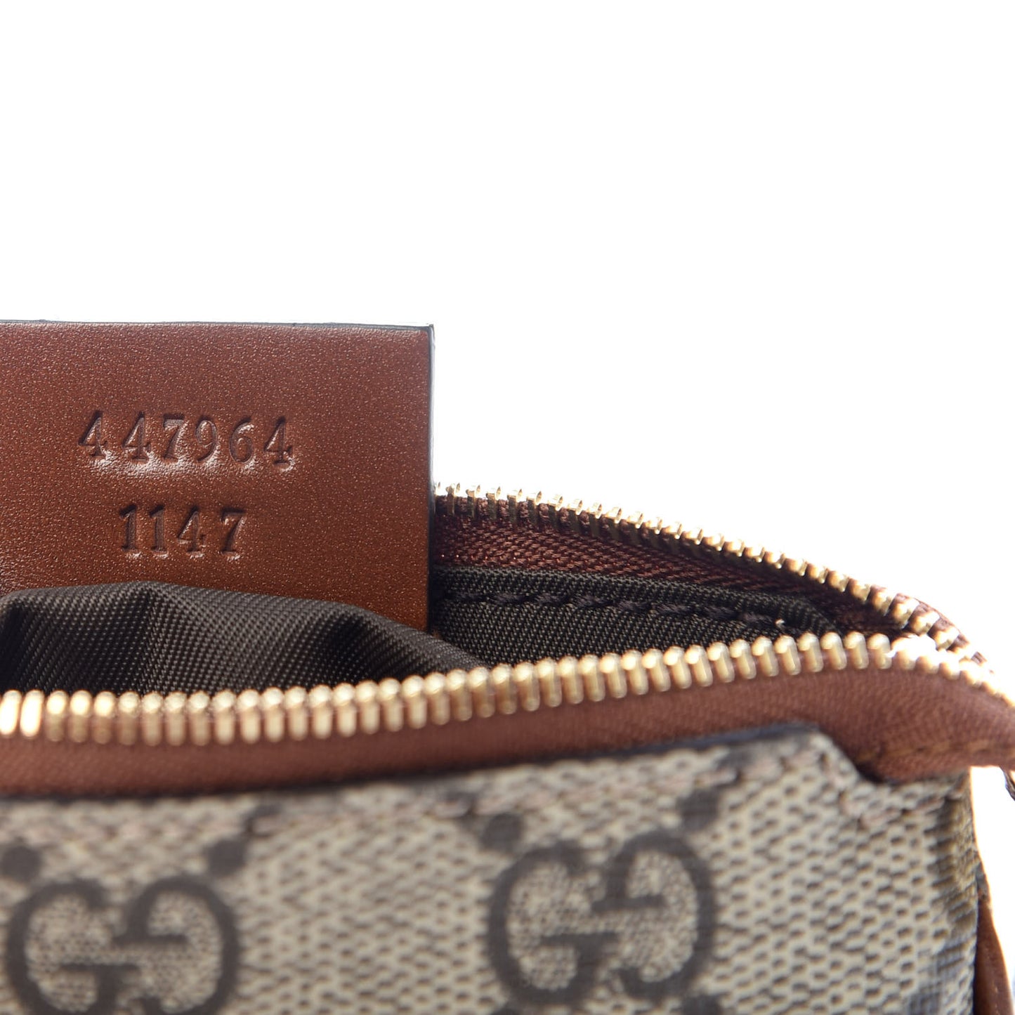 GG Supreme Monogram Key Case Brown