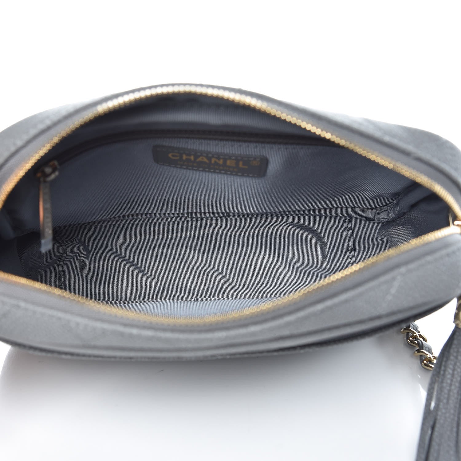 Chanel Caviar Quilted Coco Tassel Small Camera Case Grey 5 of 8