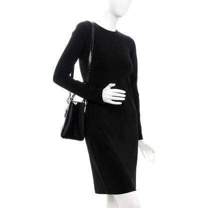 FASHIONPHILE CHRISTIANDIORPatentCannageMediumLadyDiorBlack 3 of 8