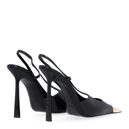 Saint Laurent Smooth Calfskin Jeanne 110 Slingback Pumps 41 Black 5 of 11