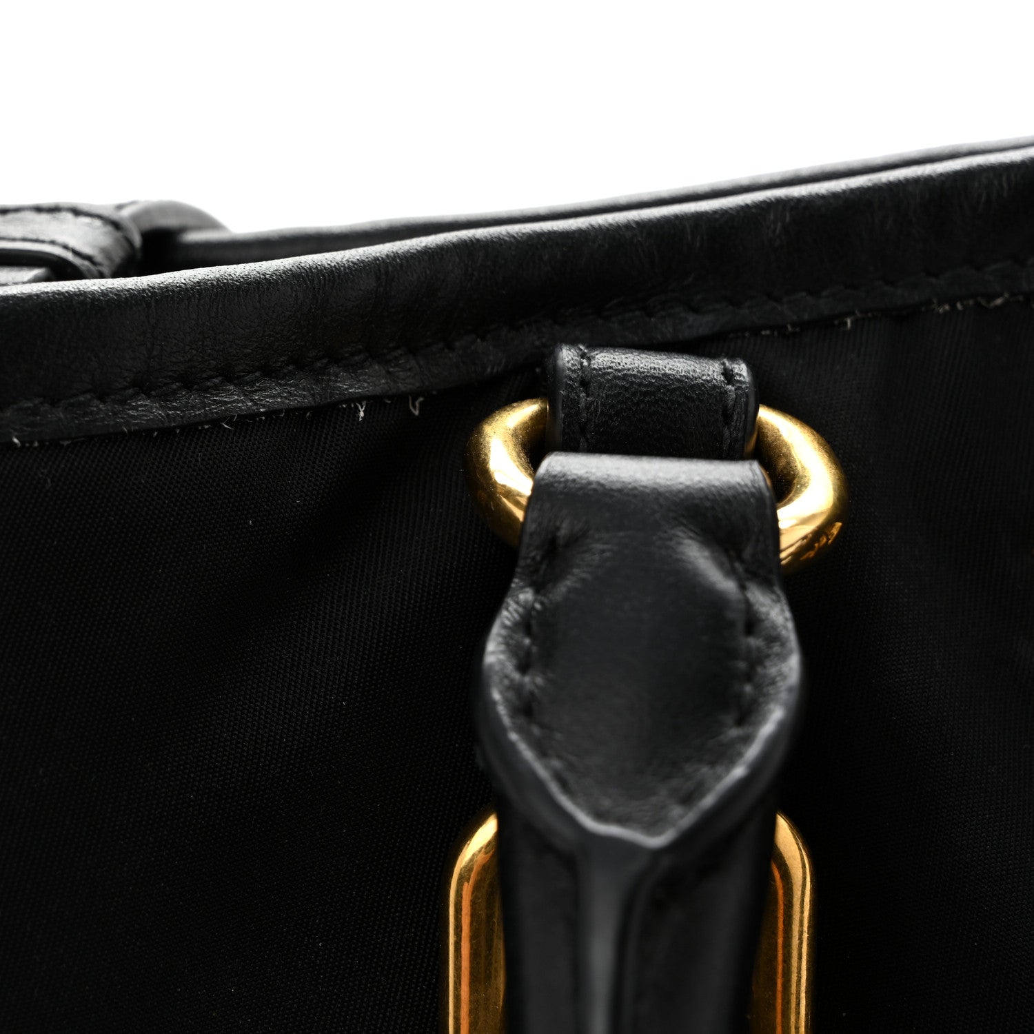 Prada Tessuto Nylon Soft Calf Tote Black 11 of 13
