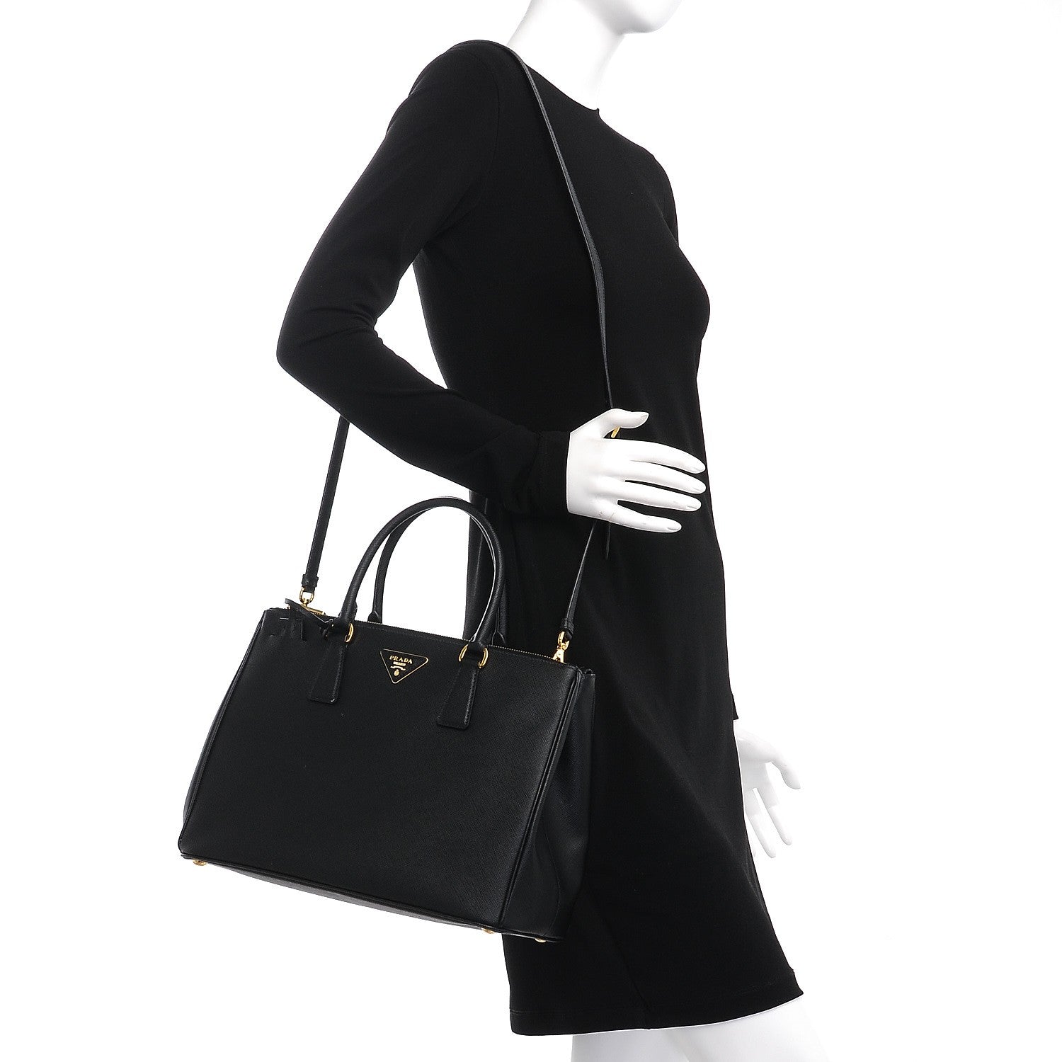 Prada Saffiano Medium Galleria Double Zip Tote Black 3 of 10