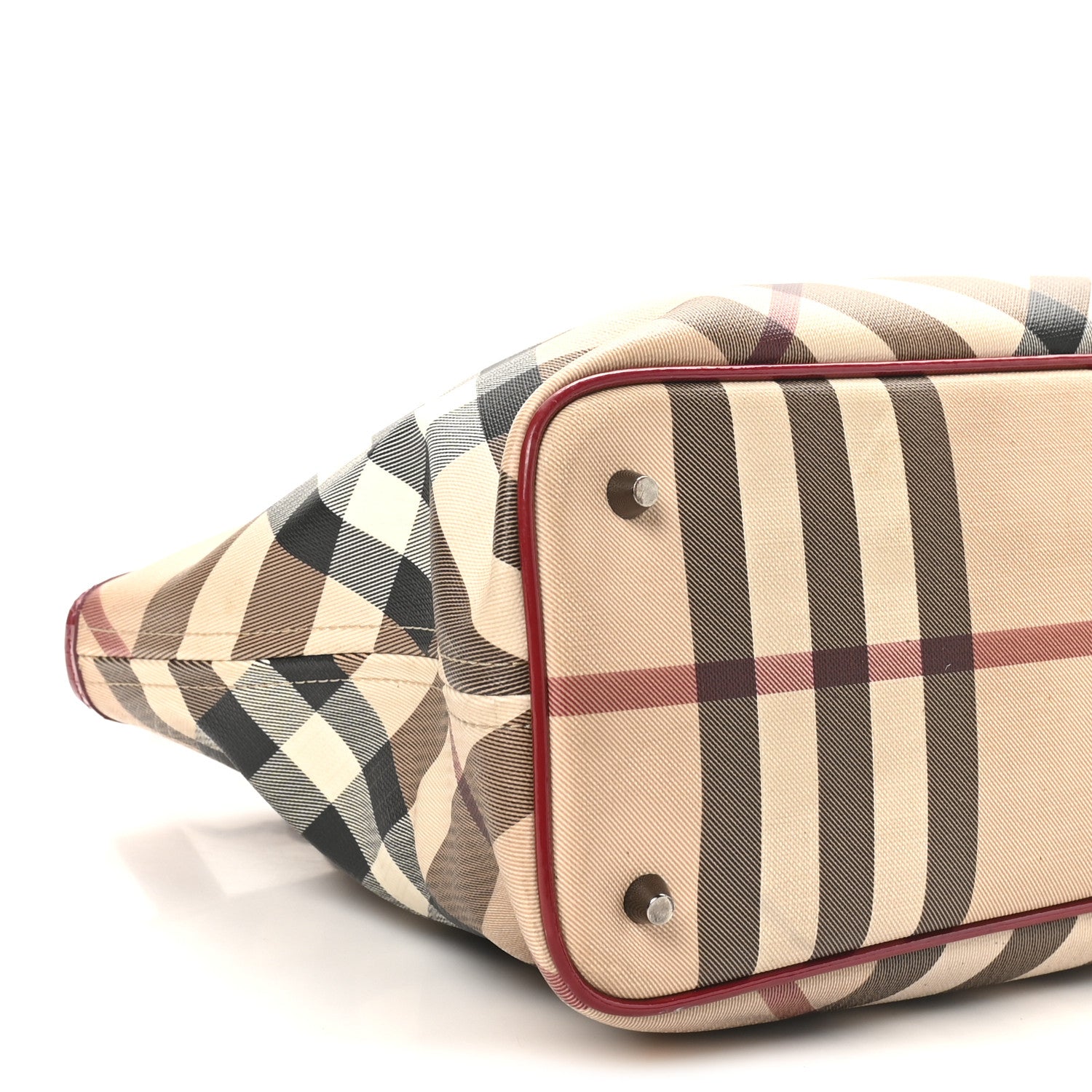 Burberry Nova Check Small Nickie Tote Raspberry 8 of 9