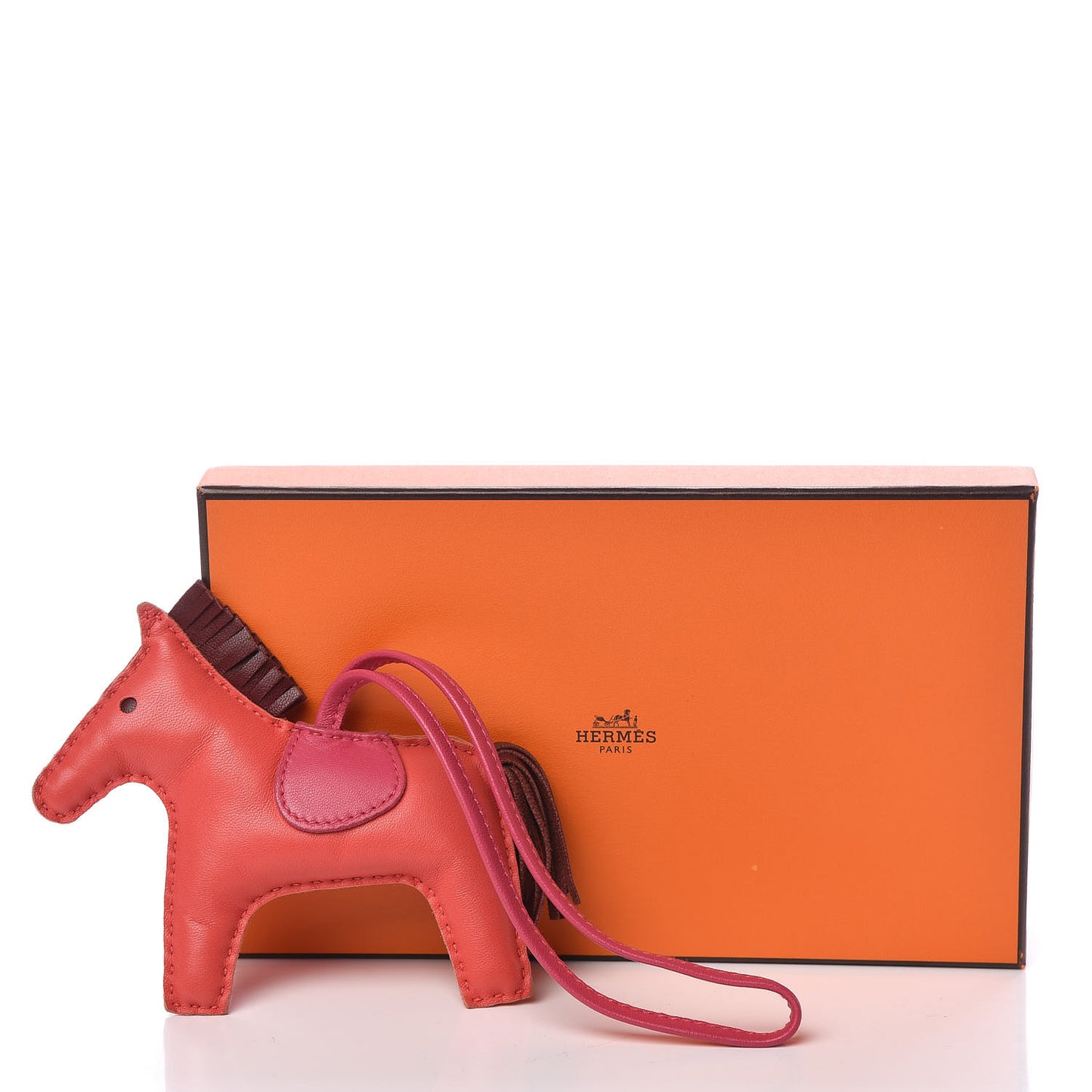 Milo Lambskin Grigri Rodeo Horse Bag Charm MM Rose Jaipur Shocking Rouge H