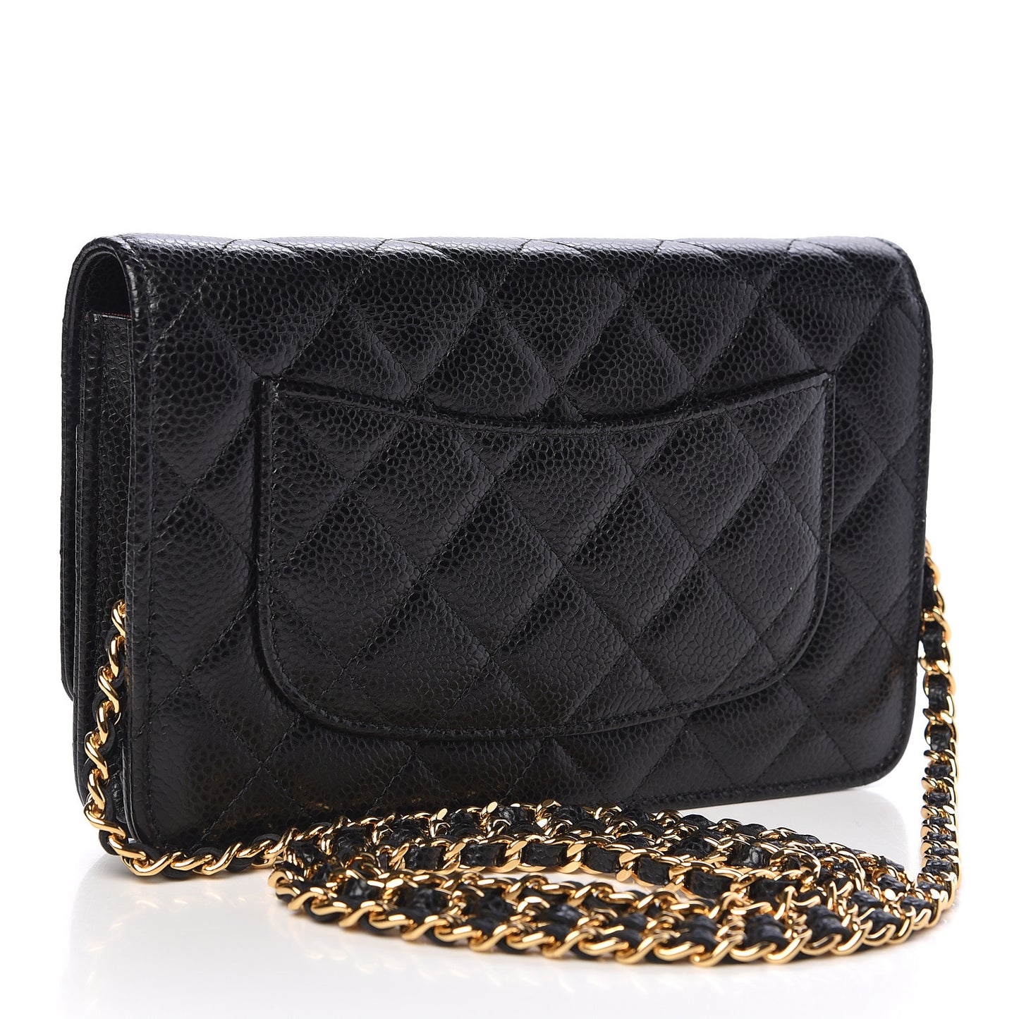 Caviar Quilted Wallet On Chain WOC Black