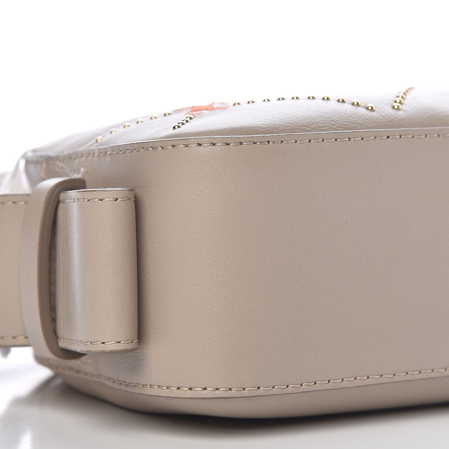 Chloe Smooth Calfskin Little Horses Embroidered Shoulder Bag Pastel Grey 9 of 10