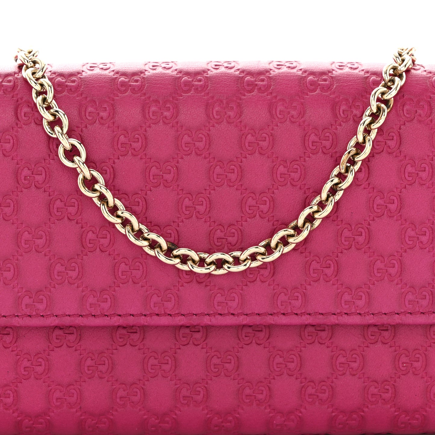 Soft Microguccissima Dice Chain Wallet Bright Bouganville