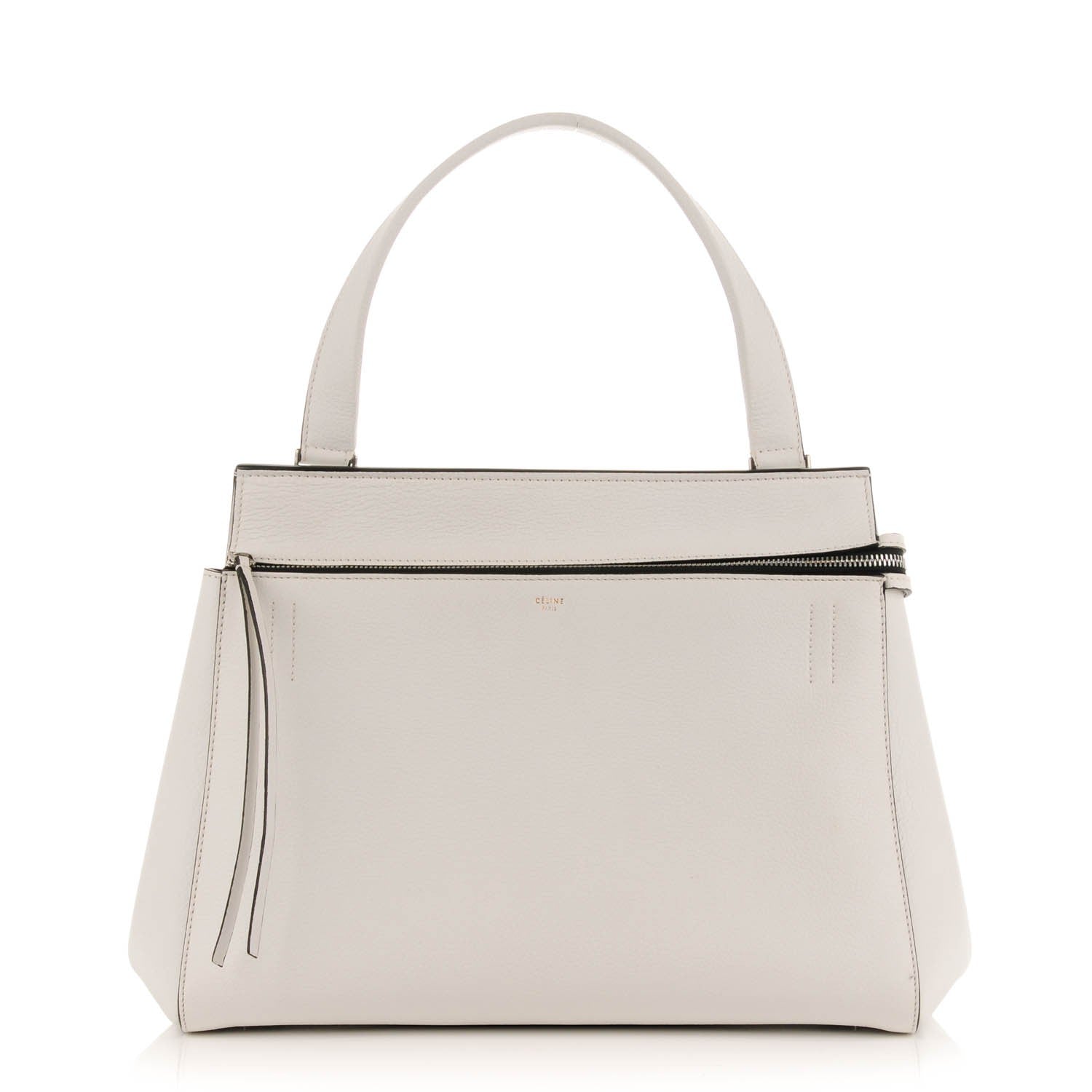 Celine Grained Calfskin Medium Edge Shoulder Bag White 1 of 8