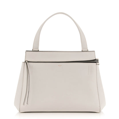 Celine Grained Calfskin Medium Edge Shoulder Bag White 1 of 8