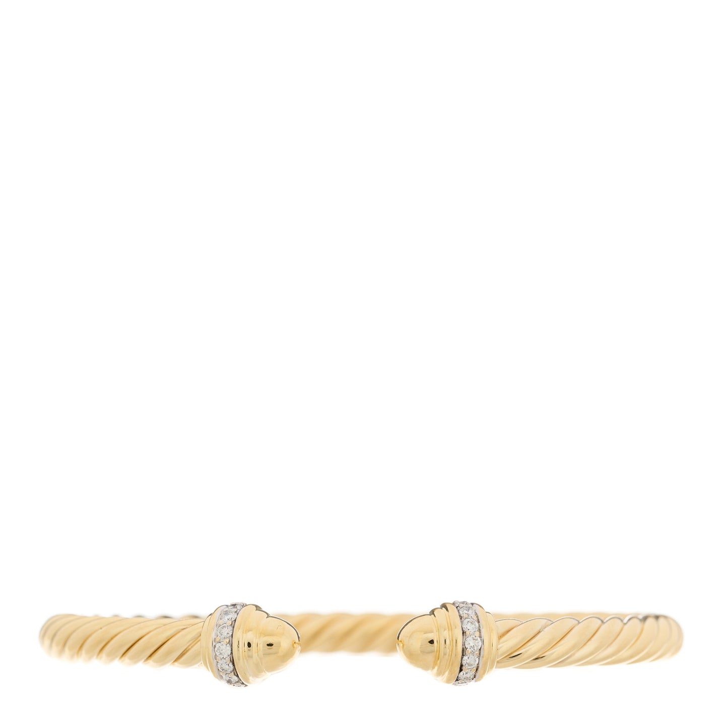 18K Yellow Gold Diamond 5mm Cable Classics Dome Bracelet
