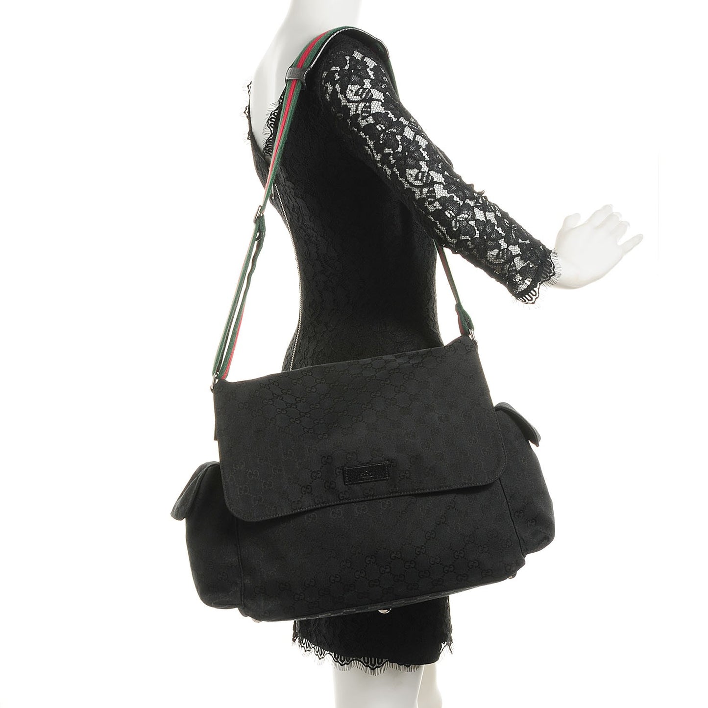 Monogram Diaper Messenger Bag Black