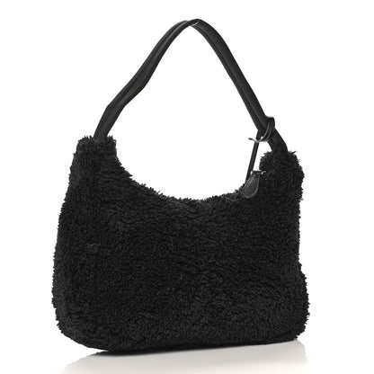 Prada Terry Cloth Mini Re-Edition 2000 Bag Black White 3 of 9