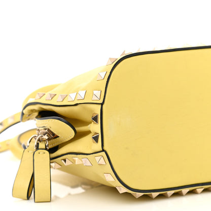 Valentino Garavani Vitello Rockstud Double Top Handle Satchel Naples Yellow 10 of 16
