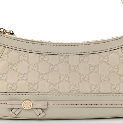 Gucci Guccissima Small Mayfair Bow Detail Shoulder Bag Off White 8 of 12