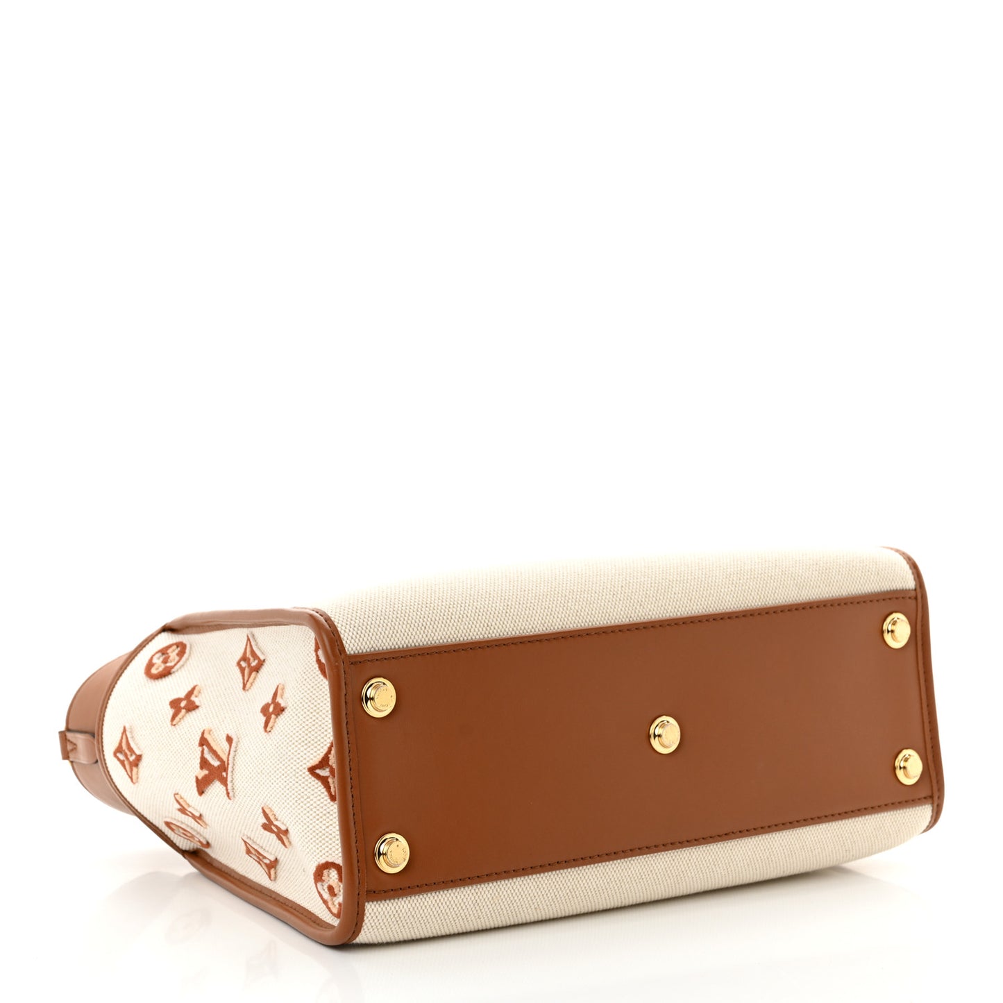 Canvas Calfskin Monogram On My Side PM Caramel Tan