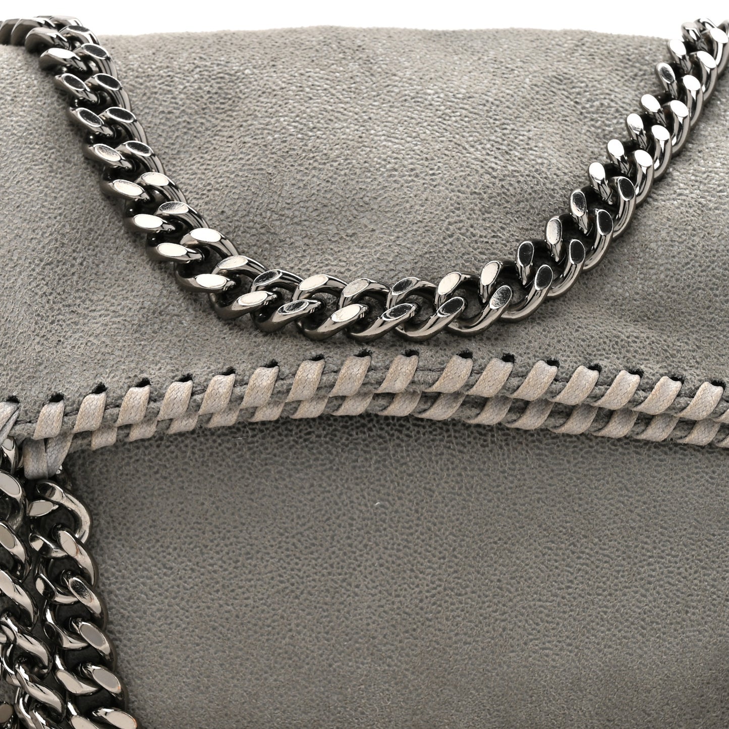 Shaggy Deer Falabella Fold Over Tote Light Grey