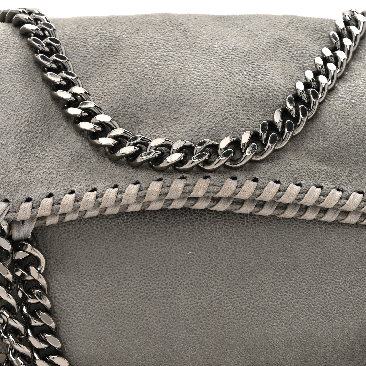 Stella McCartney Shaggy Deer Falabella Fold Over Tote Light Grey 7 of 9