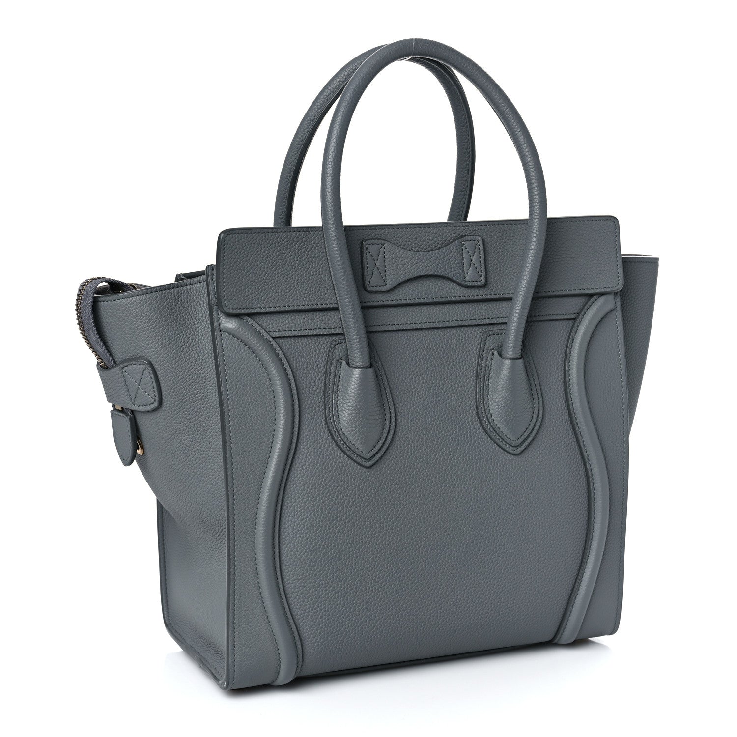 Celine Baby Drummed Calfskin Micro Luggage Kohl 3 of 8