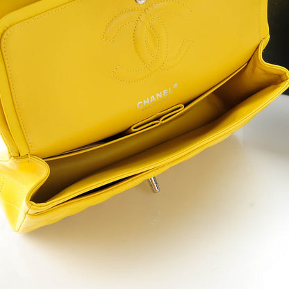 Chanel Lambskin Quilted Medium Double Flap Yellow 7 of 8