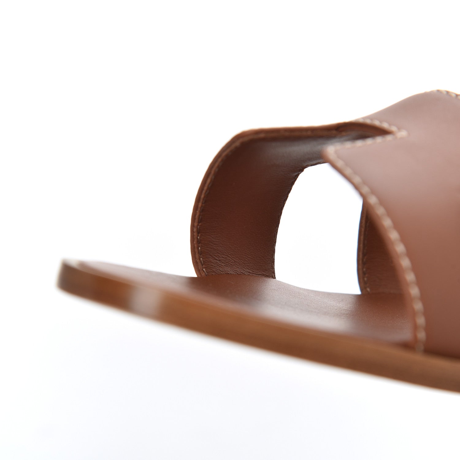 Hermes Box Calfskin Oran Sandals 37.5 Gold 9 of 13