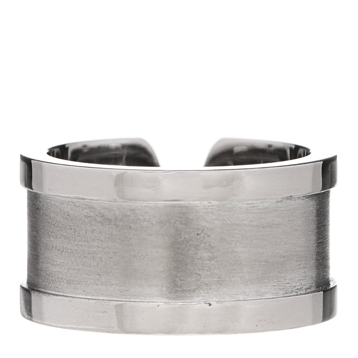18K White Gold Diamond 10mm Logo De Cartier Ring 49 5