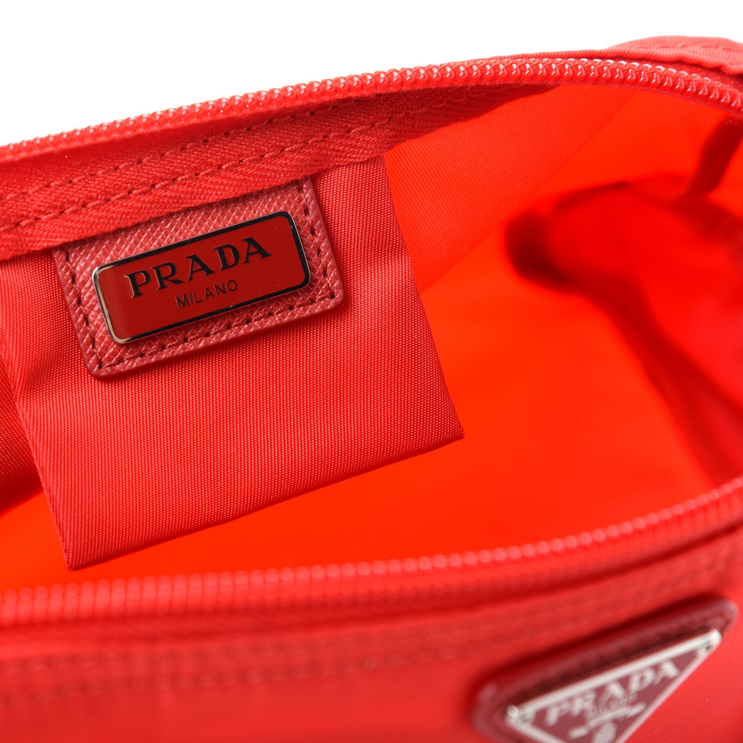 Prada Tessuto Nylon Vela Cosmetic Pouch Rosso 8 of 8