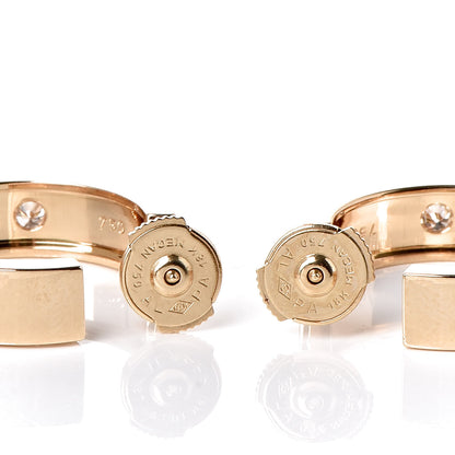 Cartier 18K Yellow Gold 2 Diamond 5.5mm LOVE Hoop Earrings 3 of 5