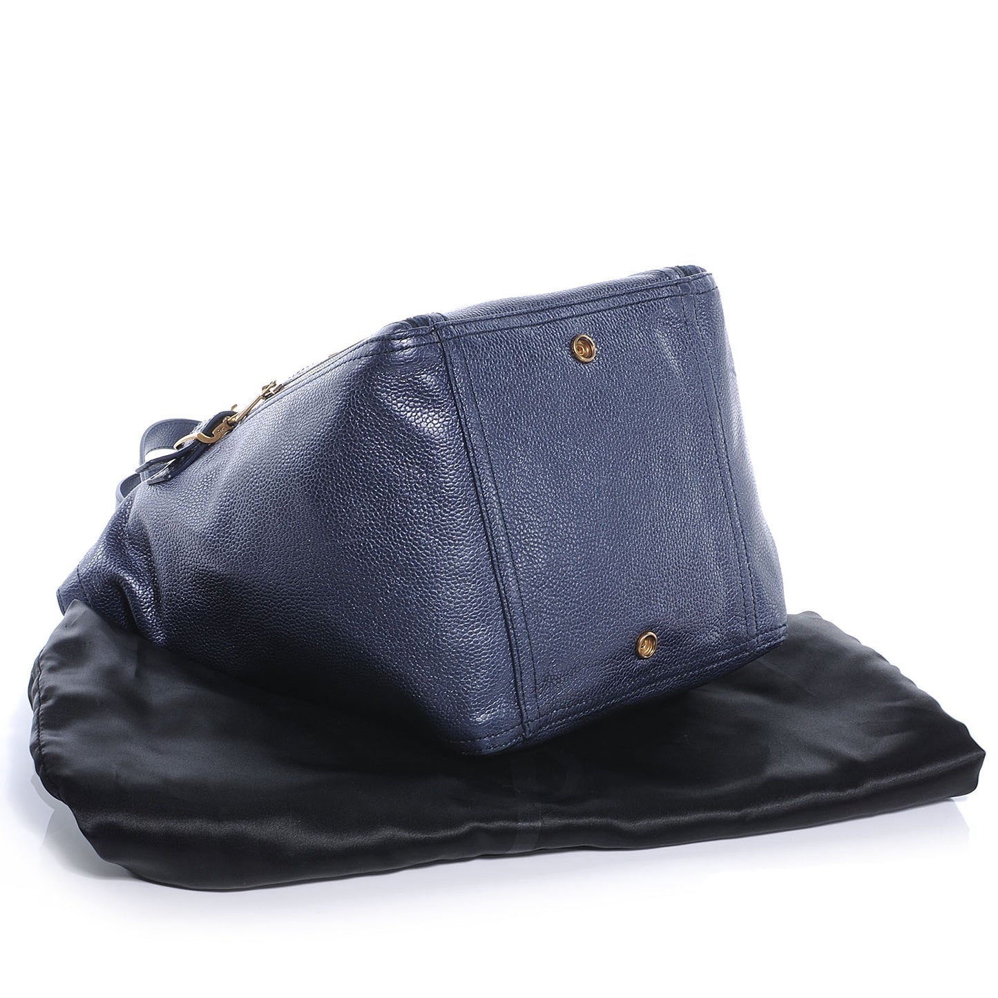Leather Small Downtown Metallic Navy