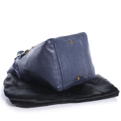 Saint Laurent Leather Small Downtown Metallic Navy 4 of 7