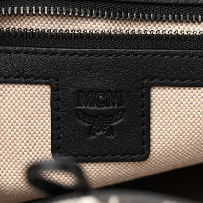 MCM Canvas Nappa Cubic Monogram Medium Two-Pocket Brandenburg Backpack Black White 6 of 10