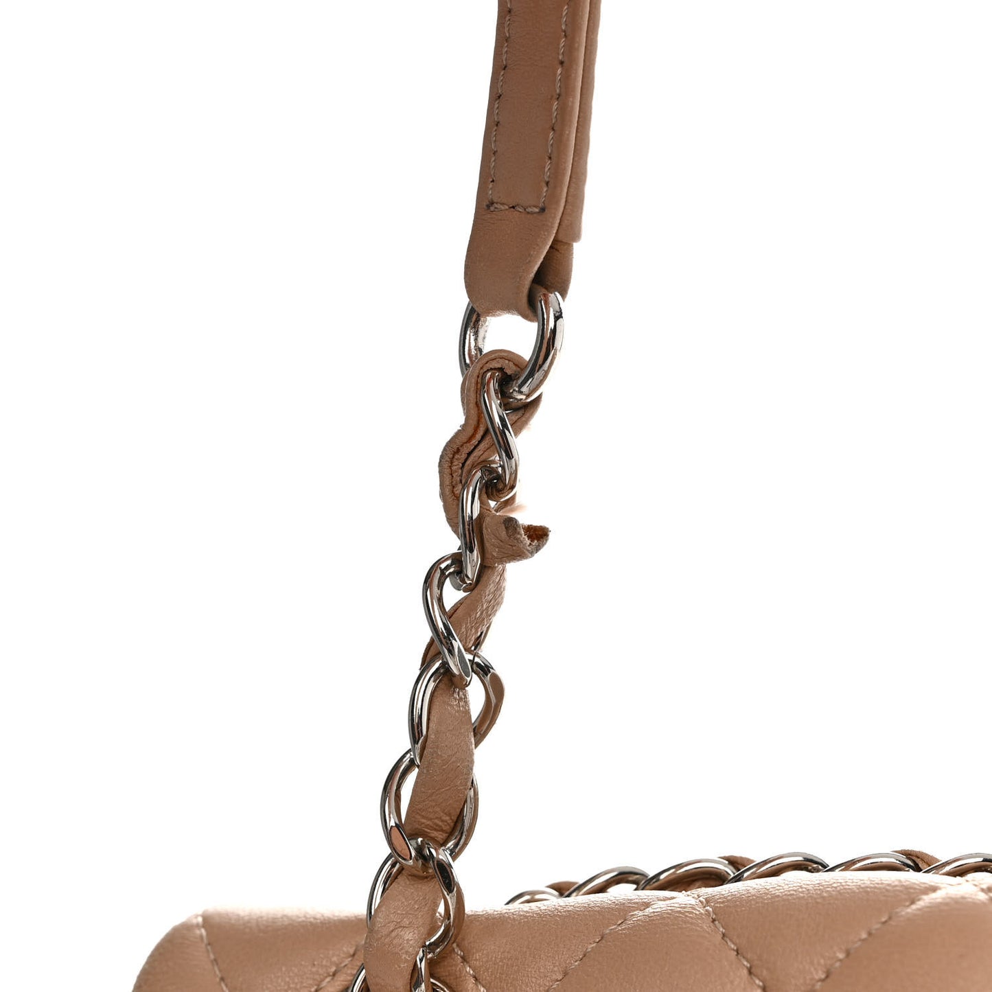 Lambskin Quilted Large Urban Spirit Backpack Beige