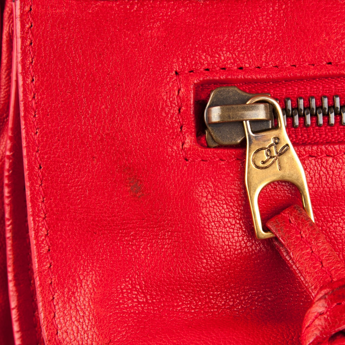 Lambskin Large PS1 Satchel Bright Red