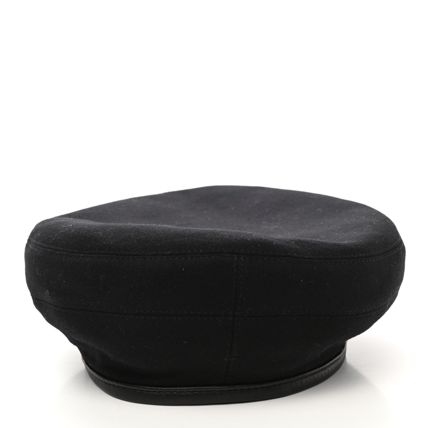 Hermes Cashmere Lambskin Saint Honore Beret 57 Black 5 of 8