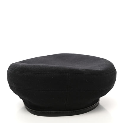 Hermes Cashmere Lambskin Saint Honore Beret 57 Black 5 of 8