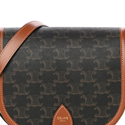 Celine Triomphe Canvas Medium Folco Bag Tan 6 of 13