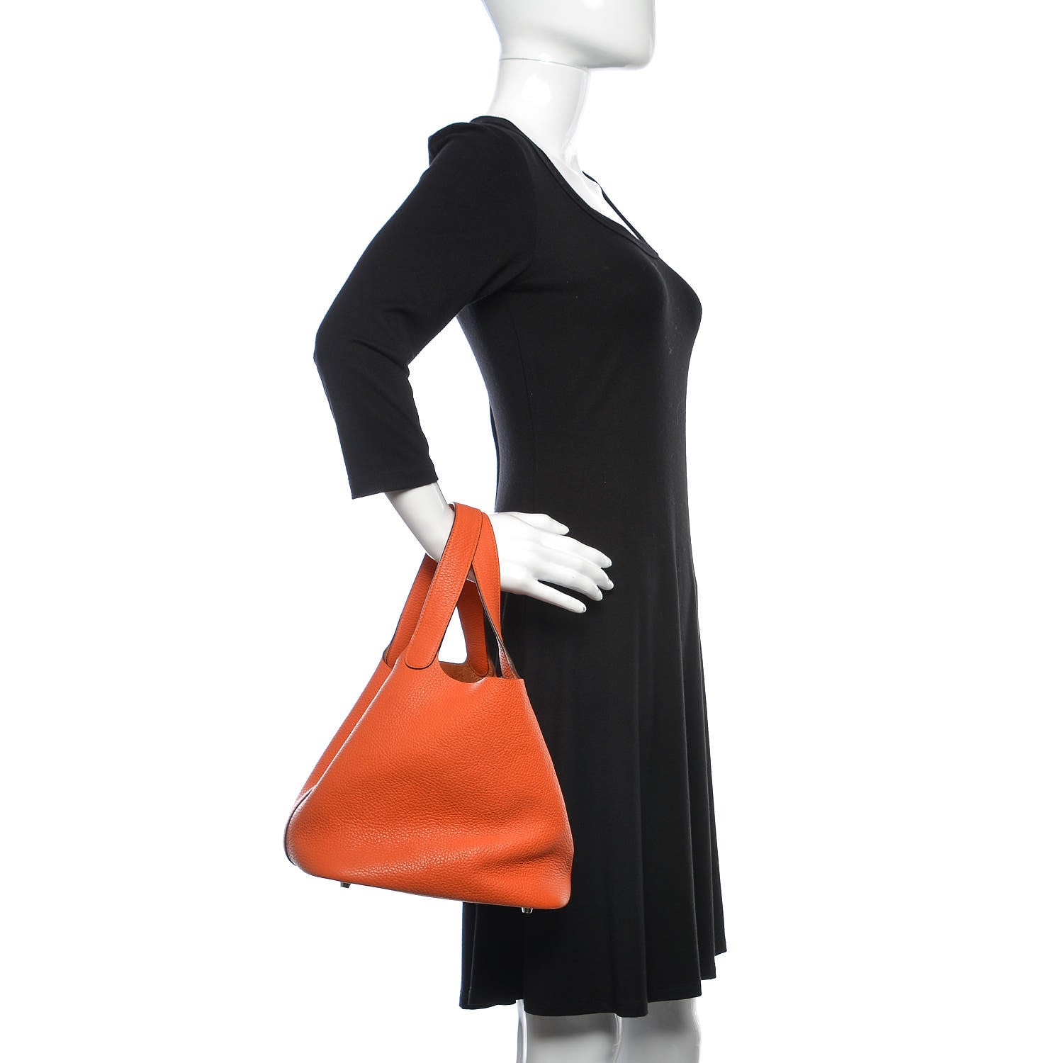 Hermes Taurillon Clemence Picotin Lock 22 MM Orange 2 of 9