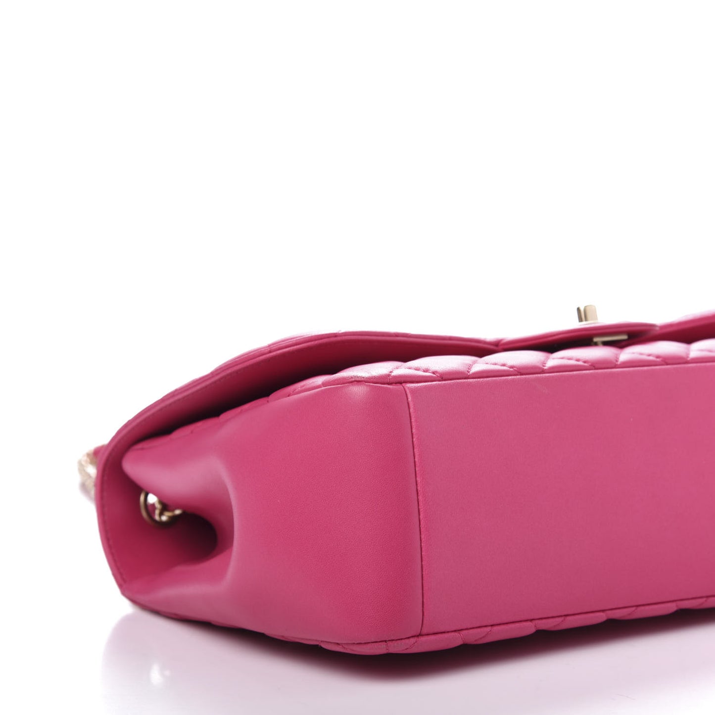 Lambskin Quilted Jumbo Mademoiselle Chic Flap Fuchsia