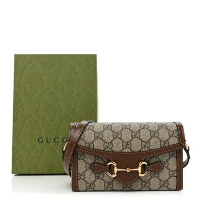 Gucci GG Supreme Monogram Mini Horsebit 1955 Shoulder Bag Beige Brown Sugar 16 of 16