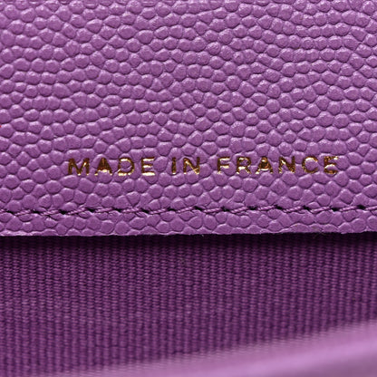 Chanel Caviar Quilted Flap Card Holder Wallet Purple 7 of 8