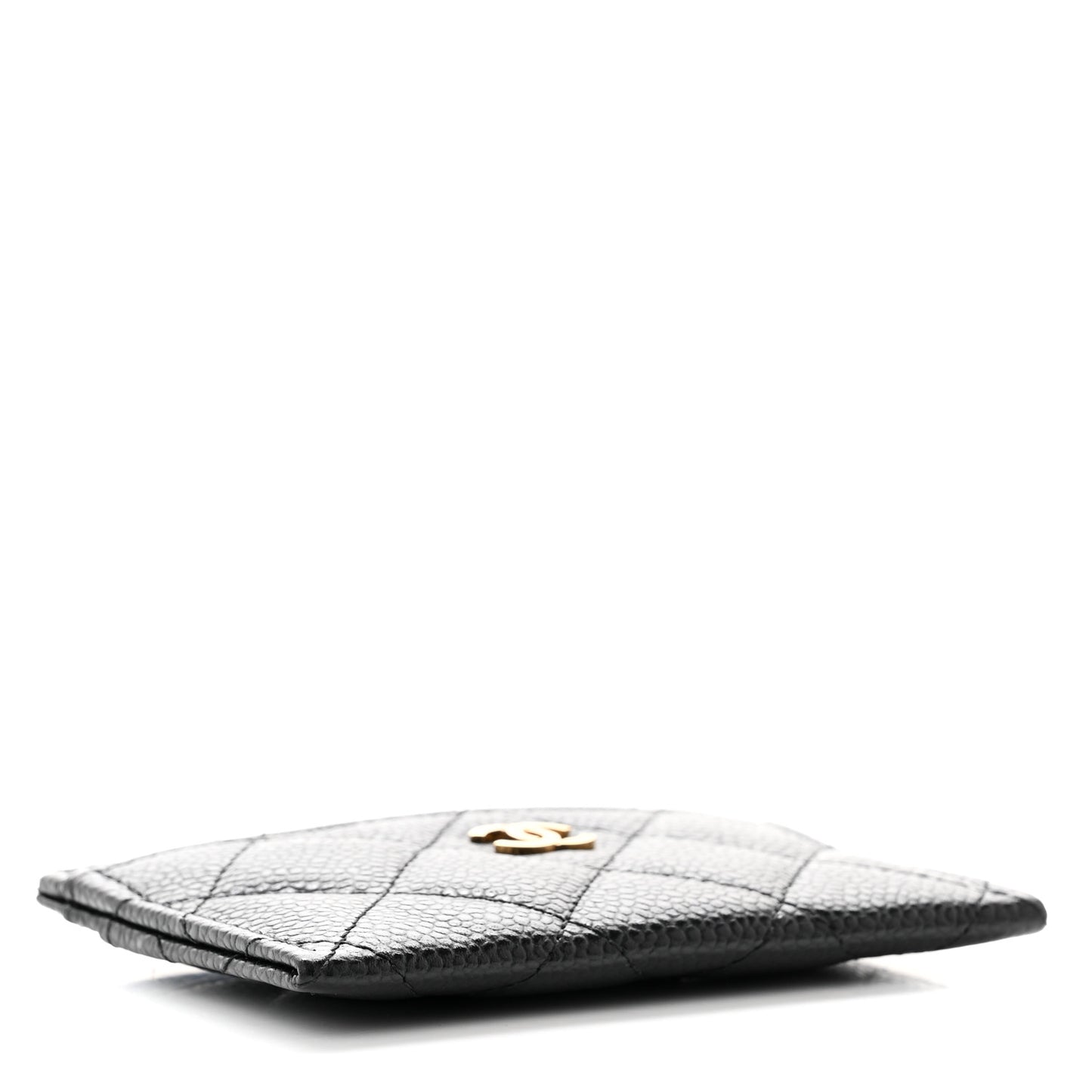 Caviar Quilted Card Holder Black