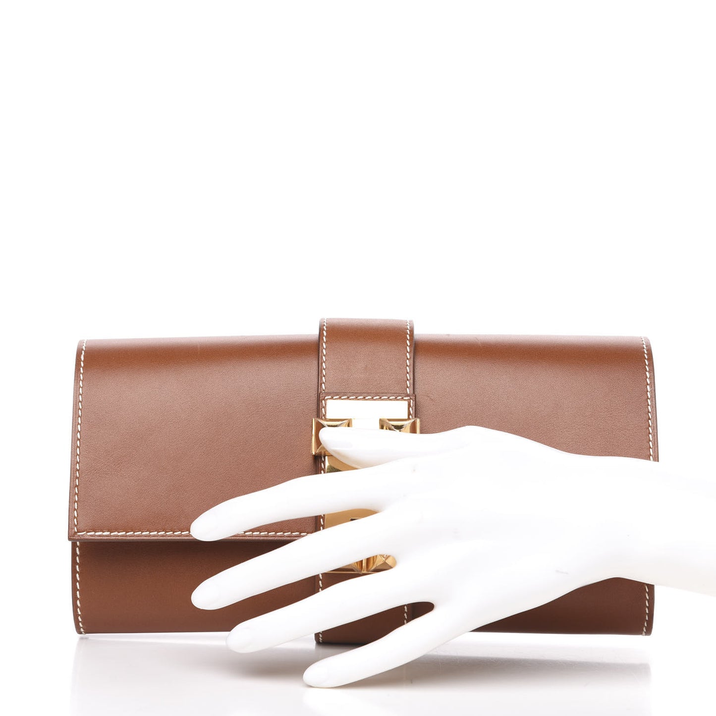 Tadelakt Medor Clutch Fauve