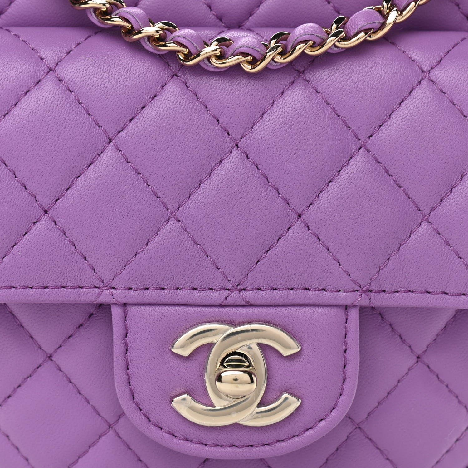 Chanel Lambskin Quilted CC In Love Heart Bag Purple 8 of 11