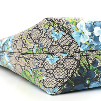Gucci GG Supreme Monogram Blooms Medium Reversible Tote Beige Blue Navy 5 of 19