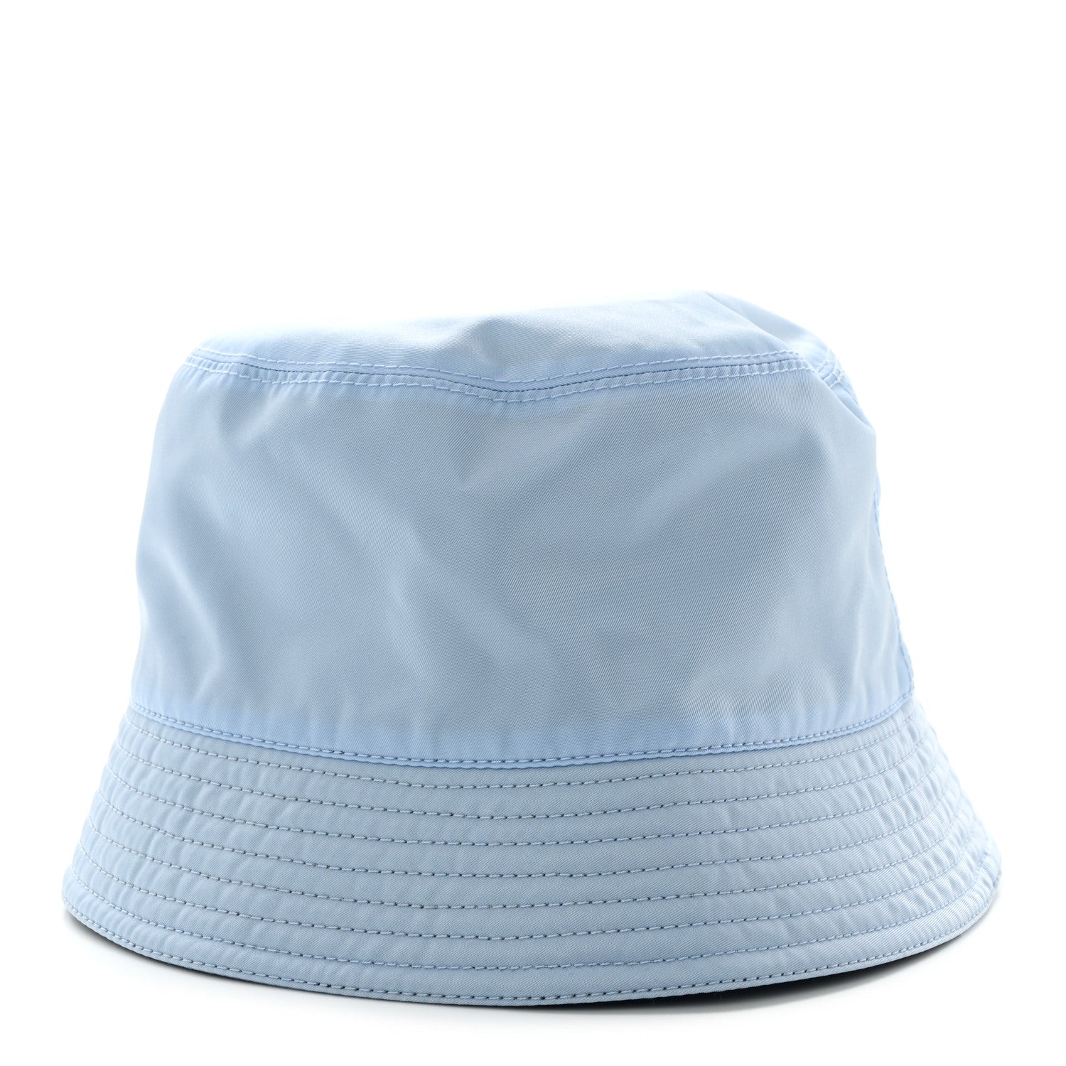 Prada Re-Nylon Metal Triangle Logo Womens Bucket Hat M Celeste 3 of 8