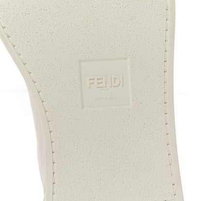 Fendi Vitello Karligraphy Embossed Low Top Sneakers 9 White 7 of 10