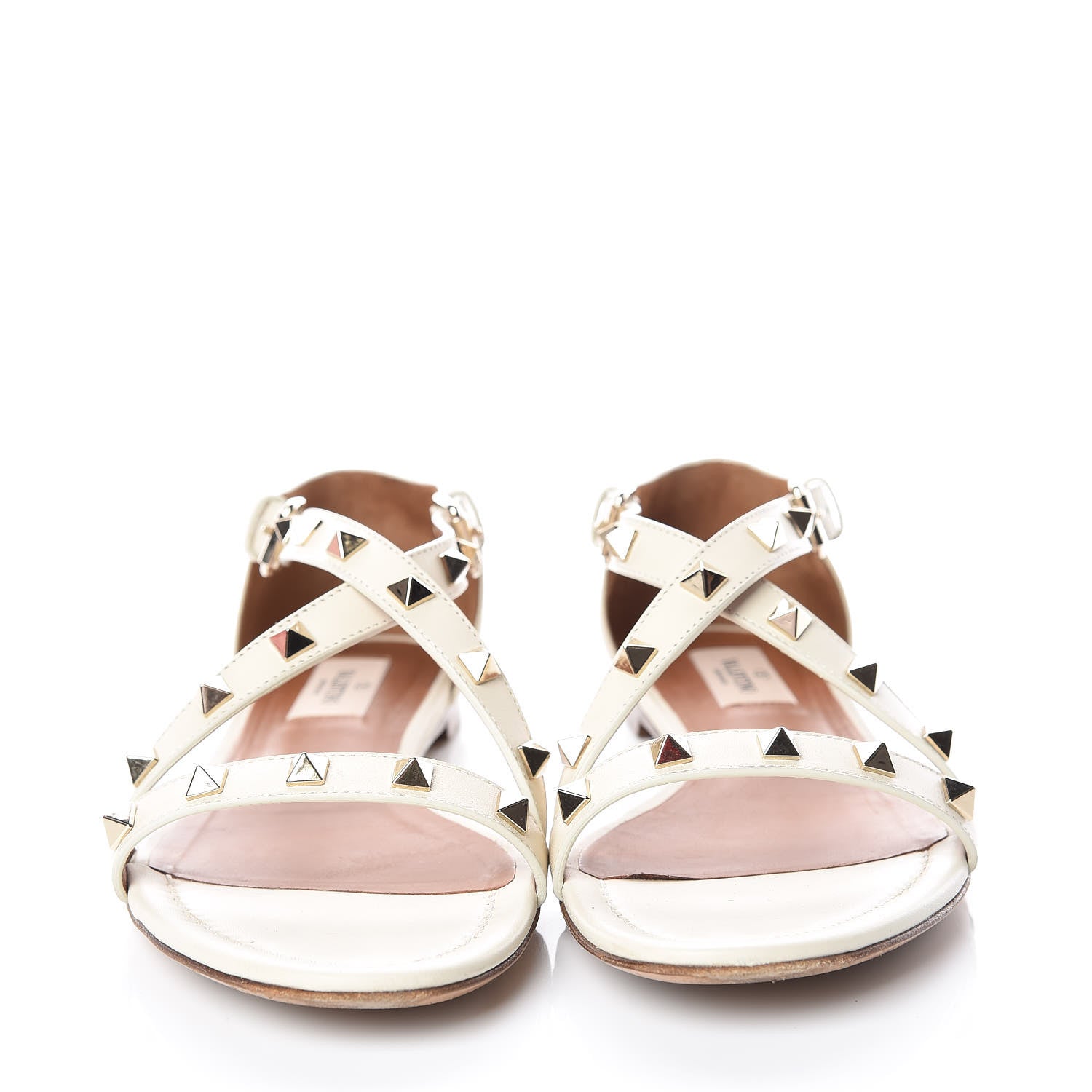 Valentino Garavani Nappa Rockstud Flat Sandals 39 White 2 of 17